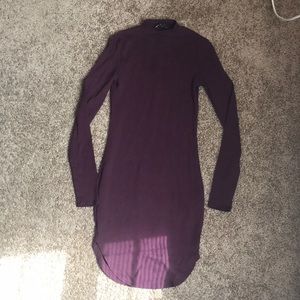 High neck long sleeve body con dress